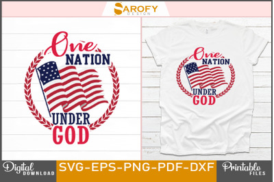 One Nation Under God-4th of July Design