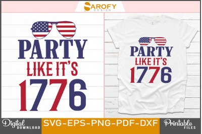 Party Design for 4th of July-USA Flag SVG sublimation