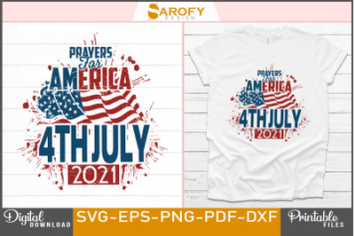 Prayers for America-4th July Design USA flag