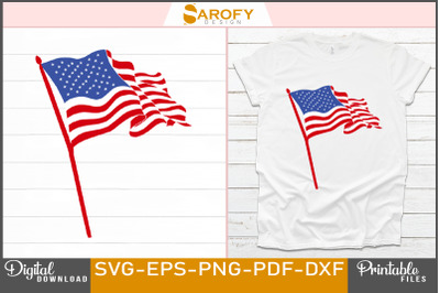 Vector USA Flag Design for 4th July Svg