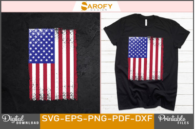 USA Flag T-shirt Design for 4th of July