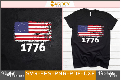 USA Flag 1776 Independence Day Design