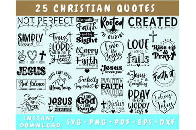 Christian Quotes SVG Bundle&2C; Christian Sayings SVG&2C; Religious SVG