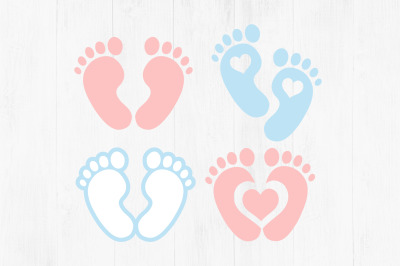 Baby Footprints SVG Clipart