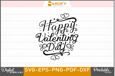 Happy Valentine&#039;s Day Typography Design