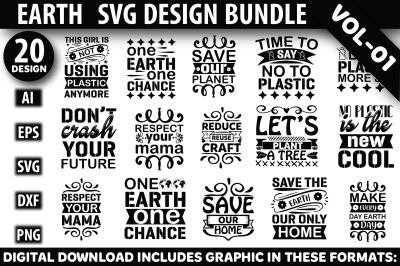 Earth SVG Design Bundle