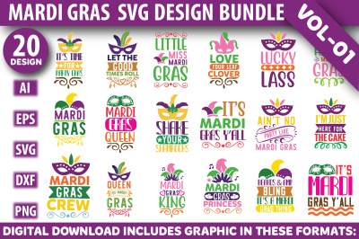 Mardi Gras SVG Design Bundle