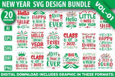 New year svg design bundle