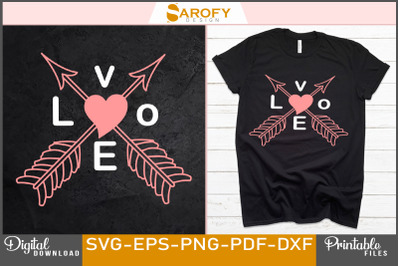 Valentine day t-shirt design svg