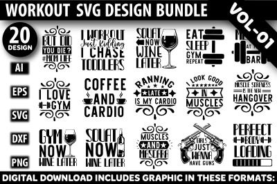Workout Svg Design Bundle