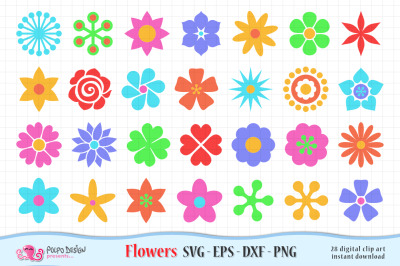 Flowers SVG, Eps, Dxf and Png.