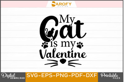 Cat lover valentine day t-shirt printable