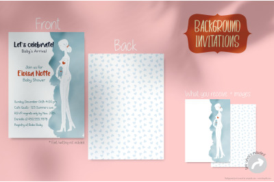 Mommy to be | Baby Belly | Blue Invitation Template
