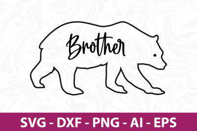 Bear Brother svg cut file