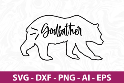 Bear Godfather svg cut file