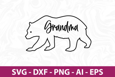 Bear Grandma svg cut file