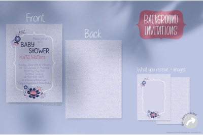 Boho Chic Floral | Blue Invitation Template