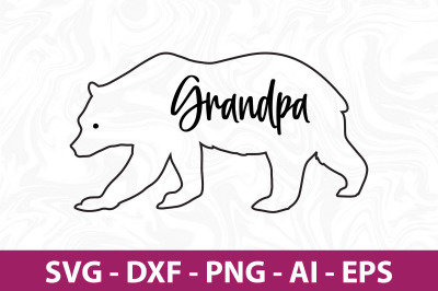 Bear Grandpa svg cut file