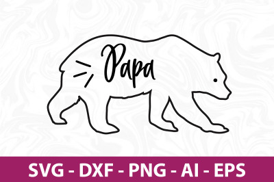 Bear Papa svg cut file