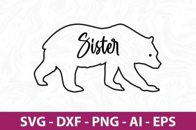 Bear Sister svg cut file