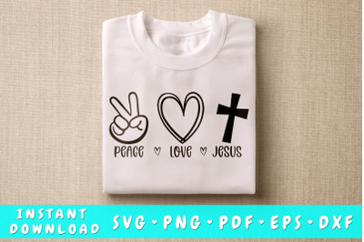 Peace Love Jesus SVG