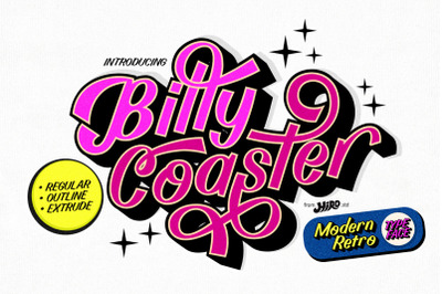 Billy Coaster - Modern Retro Font