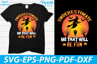 Funny Halloween Witch T-shirt Design