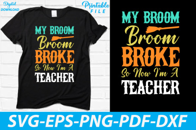 Funny Teacher Halloween T-shirt Design