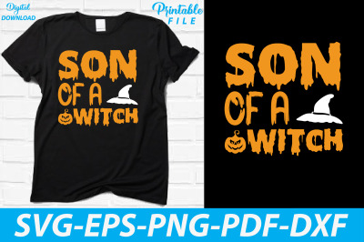 Halloween T-shirt Son of a Witch Design