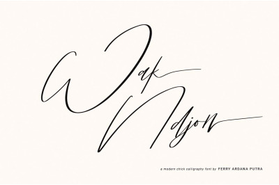 Wak Ndjon | A Modern Chick Calligraphy Hotel Font