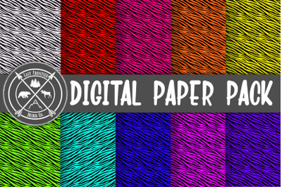 Colored Zebra Digital Papers