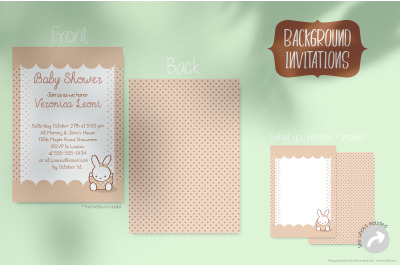 Cute bunny | Pink Invitation Template