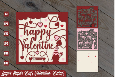 Layer Paper Cut Valentine Card SVG 2