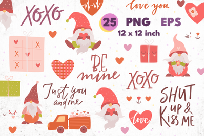 Valentines gnome, valentine sublimation, valentine quotes