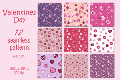 Valentines Day - digital paper/seamless patterns