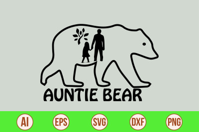 auntie bear svg cut file