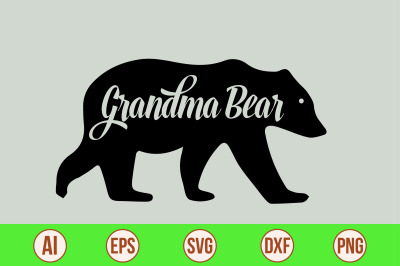 grandma bear svg cut file