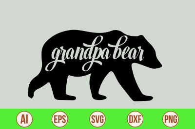 grandpa bear svg cut file