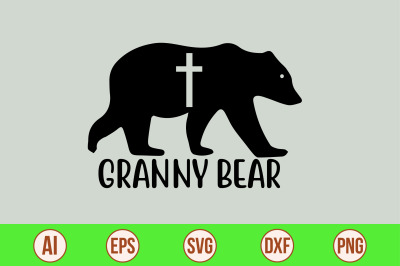 granny bear svg cut file