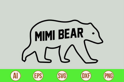 mimi bear svg cut file