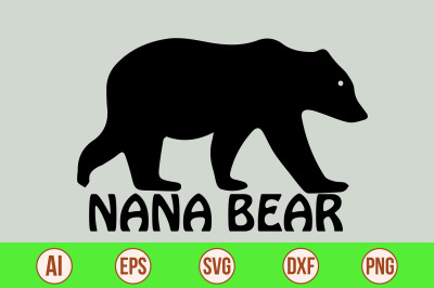 nana bear svg cut file