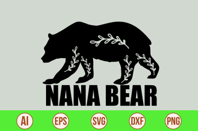 nana bear svg cut file