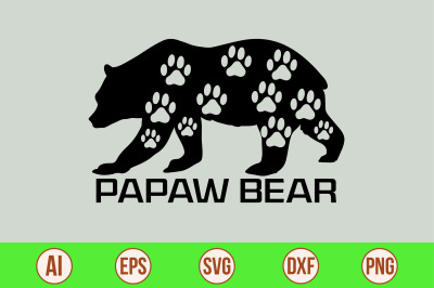 papaw bear svg cut file