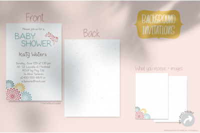 Pompon Flowers | White Invitation Template