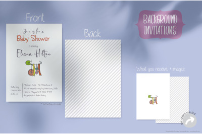 Safety pin with trinkets | White Invitation Template