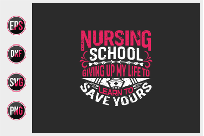 Nurse typographic slogan design vector.