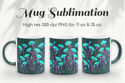 Carnation Flowers 11 &amp; 15 Oz Coffee Mug Sublimation