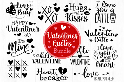 Valentines Day Quote SVG Bundle, Silhouette Valentine svg, Love Svg