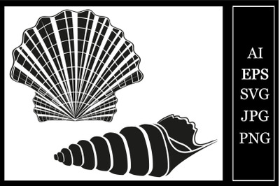 Seashell template&2C; SVG format