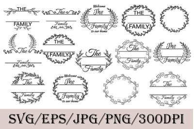 Family monogram frames , SVG, family clip art, ornament 2